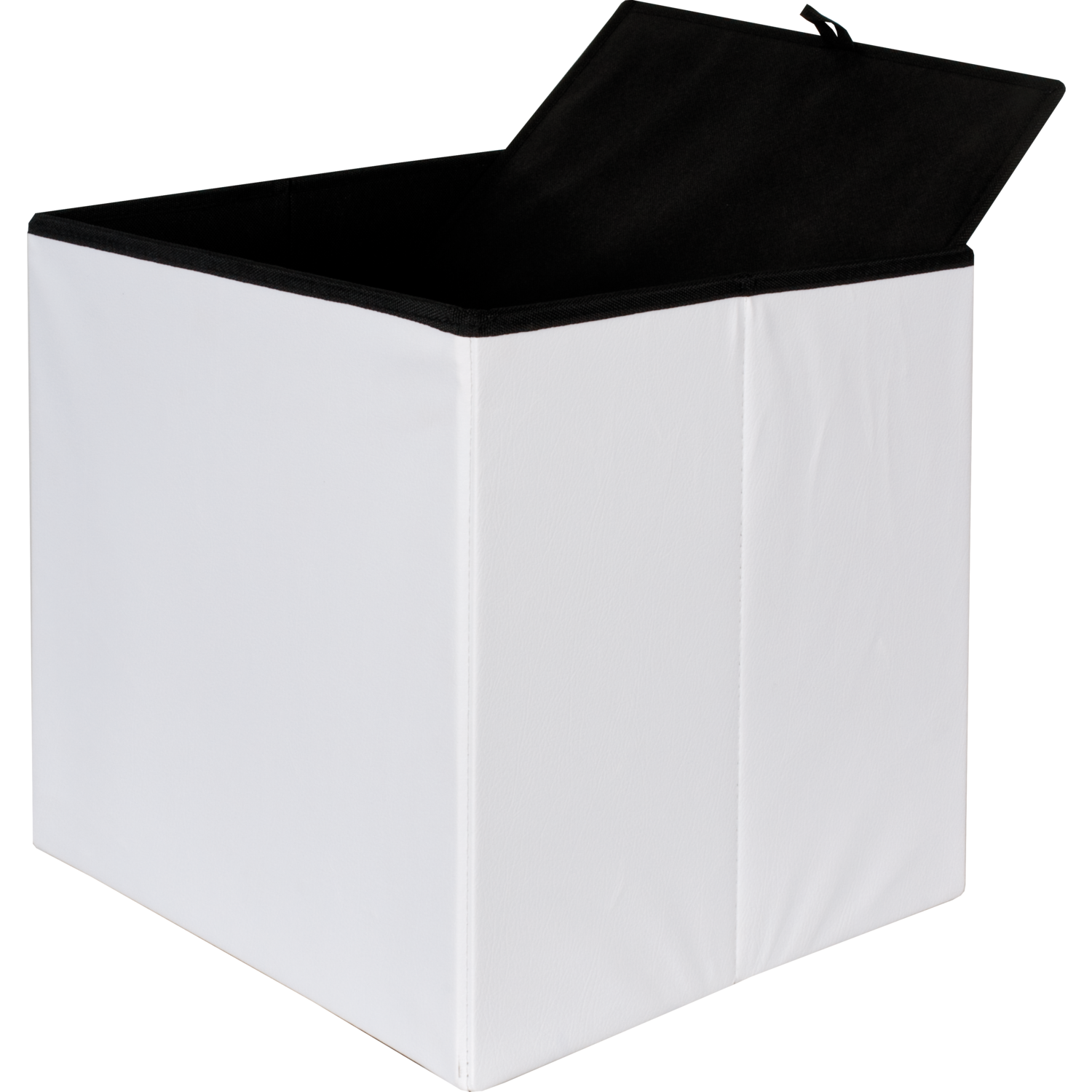 VESTIAMO CASA - Pouf Contenitore Bianco in ecopelle richiudibile h38x38x38 cm